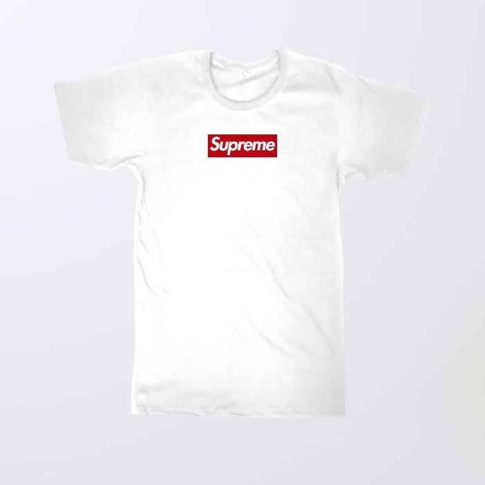 NoWork Remera unisex Blanco Supreme logo