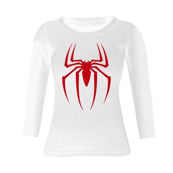 NoWork - Remera manga larga mujer Blanco Spiderman